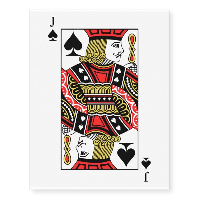 Jack of Spades Temporary Tattoos (Front)