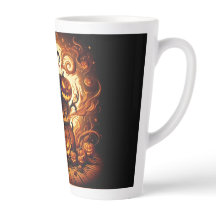 Jack-o'lantern and Witch Skeleton Latte Mug