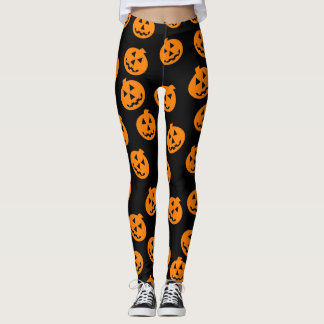 Jack O'Lantern Confetti Leggings Orange/Black