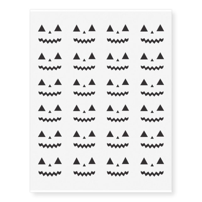 Jack O'Lantern Face Halloween Tattoos (Front)