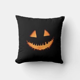 Jack O'Lantern Face Halloween Throw Pillow