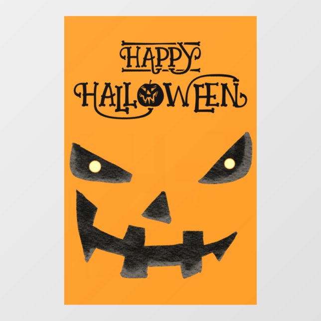 Jack O'Lantern Face Halloween Window Cling (Sheet)