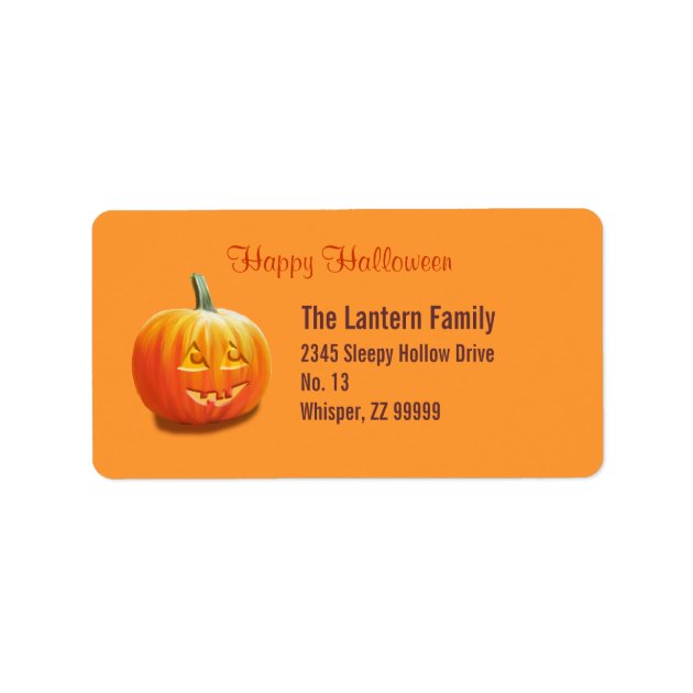 Jack O'Lantern Halloween Address Label