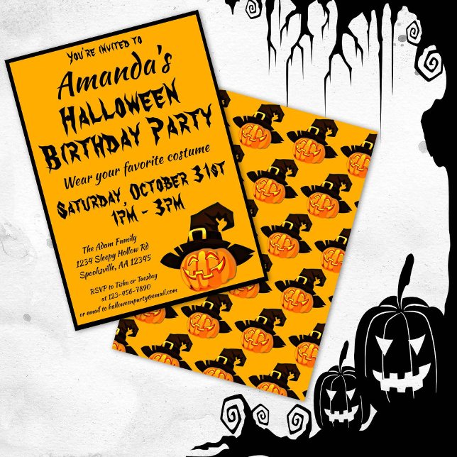 Jack O'Lantern Halloween Birthday Party Invitation (Creator Uploaded)