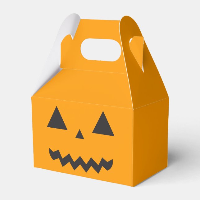Jack O'Lantern Halloween Favor Box (Front Side)