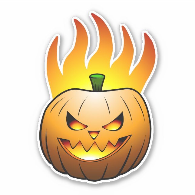 Jack O'lantern Halloween Pumpkin Sticker (Front)