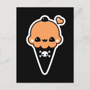 Jack O'Lantern Ice Cream Cone Postcard