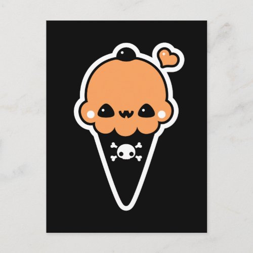 Jack OLantern Ice Cream Cone Postcard