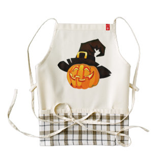 Jack O'Lantern in a Hat Zazzle HEART Apron