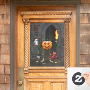 Jack O'lantern is trick or treating Window Cling