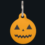 Jack O'Lantern Pet Tag<br><div class="desc">Jack O'Lantern, sticker, orange, pumpkin, cute, kids, halloween, kawaii</div>