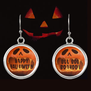 Jack o'lantern pumpkin Halloween girl outfit Earrings