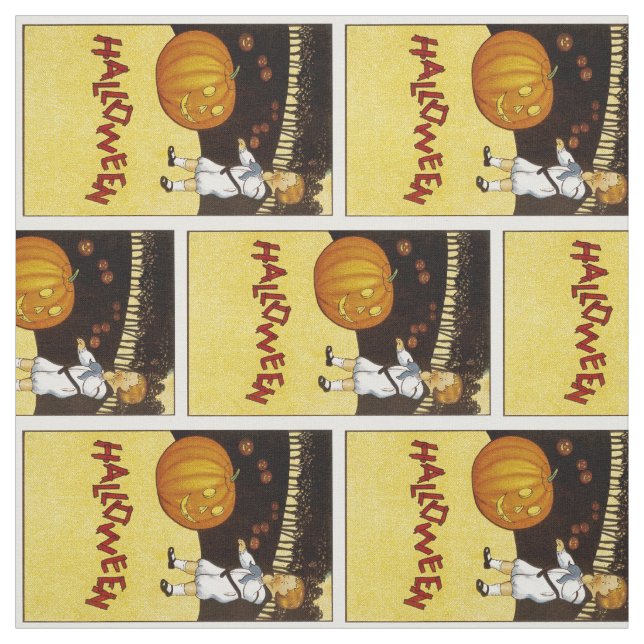 Jack o'Lantern Pumpkin Patch Halloween Fabric (Swatch)