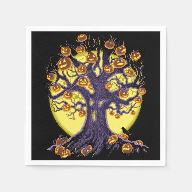 Jack O'Lantern Tree Napkins (Front)