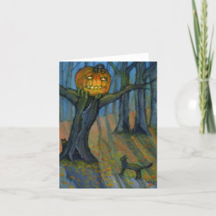 Jack O'Lantern Tree Scare Note Card