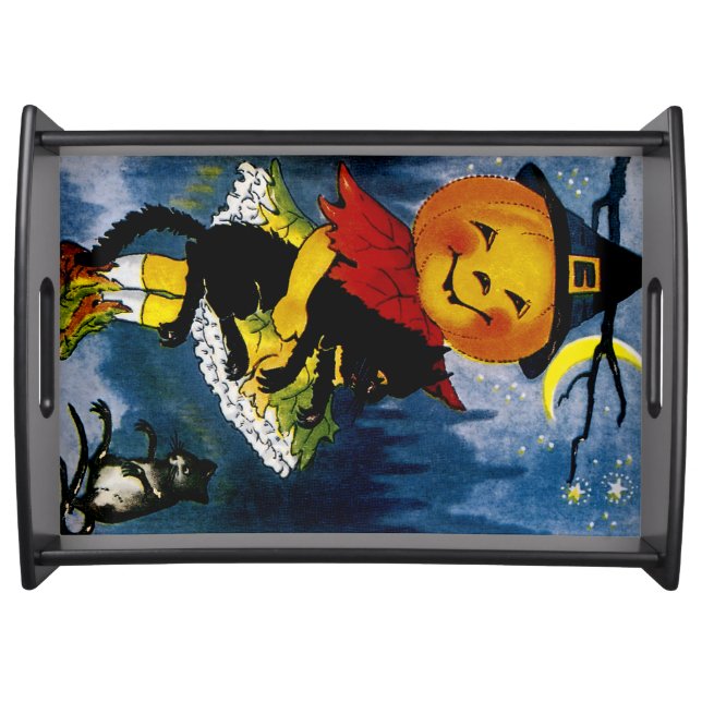 Jack o'Lantern Witch Serving Tray (Front)