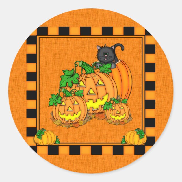 Jack O'Lanterns Halloween Classic Round Sticker
