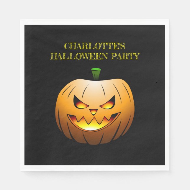 Jack  O'lanterns Halloween Night Napkins (Front)