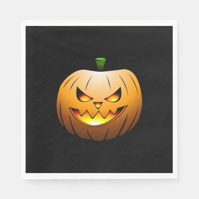 Jack  O'lanterns Halloween Night Napkins (Front)