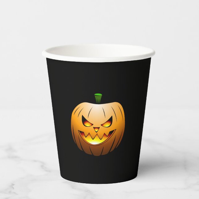 Jack O'lanterns Halloween Night Paper Cups (Front)
