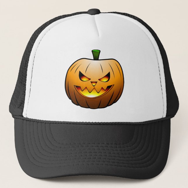 Jack O'lanterns Halloween Night Trucker Hat (Front)