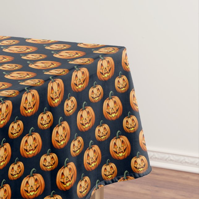 Jack O'Lanterns on Black Tablecloth (In Situ)