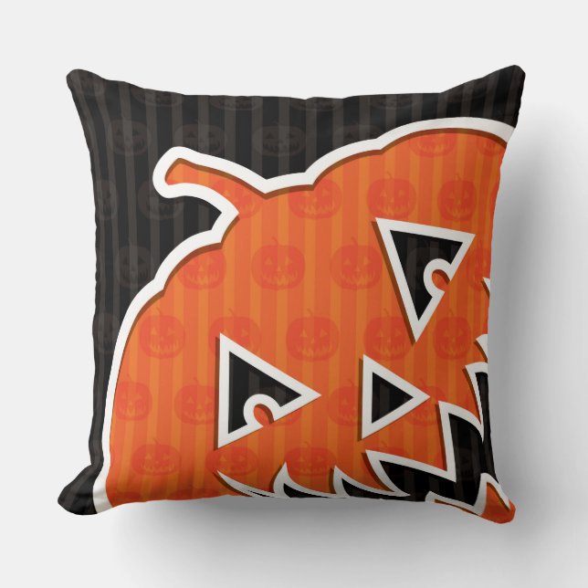 Jack O'Lanterns! Throw Pillow (Front)
