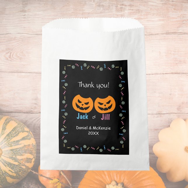 Jack or Jill O-Lantern Gender Reveal Thank You Favor Bag (Creator Uploaded)