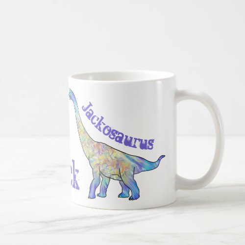 Jack osaurus Colorful Brachiosaurus Dinosaur Name Coffee Mug