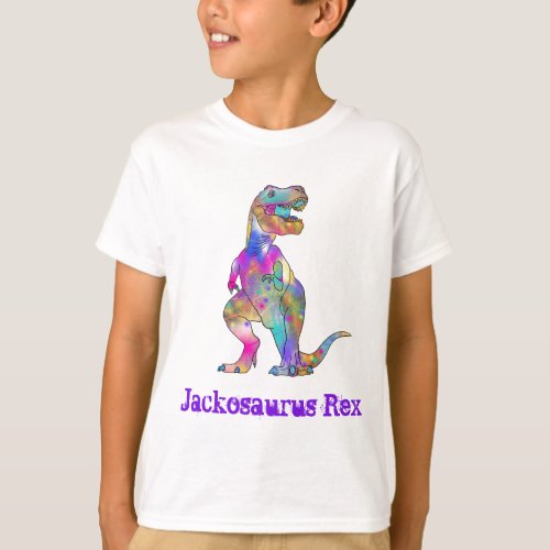 Jack osaurus Funny Colorful Cute T Rex Dinosaur T_Shirt