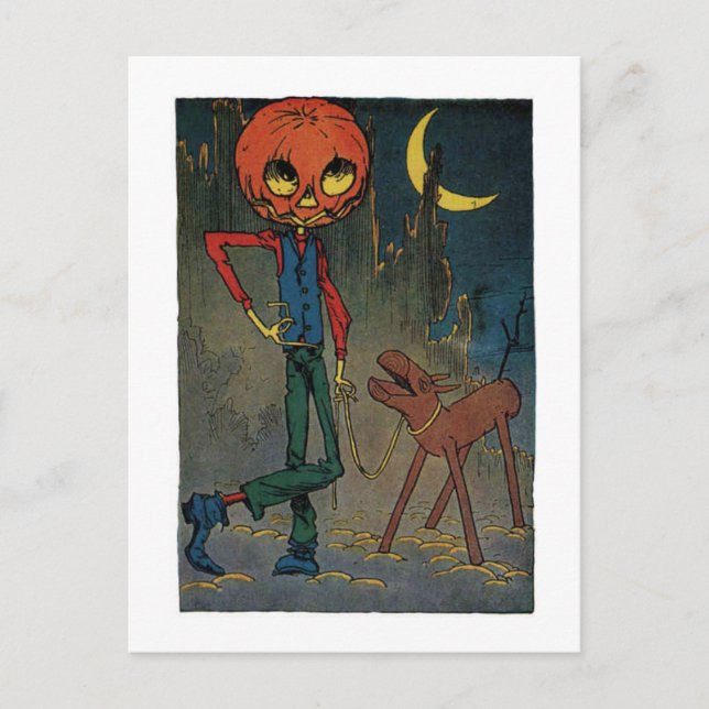 Jack Pumpkinhead With A Sawhorse Postcard (Front)