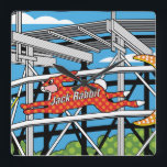 Jack Rabbit Roller Coaster Square Wall Clock<br><div class="desc">Pop style artwork of the Jack Rabbit roller coaster in Kennywood Park just outside of Pittsburgh. One of the few remaining wooden roller coasters in the world. The Jack Rabbit is a historic landmark.</div>