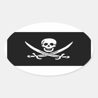 Jack Rackham; Jolly Roger Flag; Pirate Oval Sticker