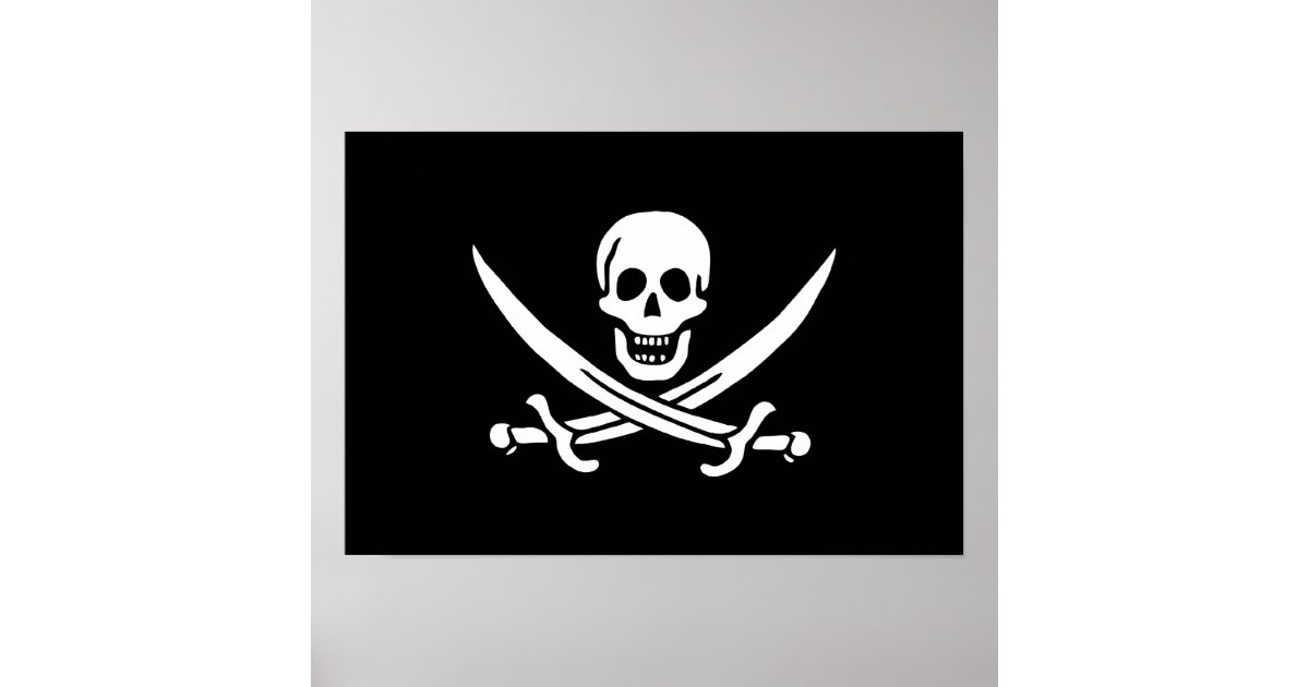 Embroidered Patch Badge Pirate Jack Rackham Jolly Roger Biker