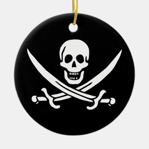 Jack Rackham Pirate Flag Ceramic Ornament