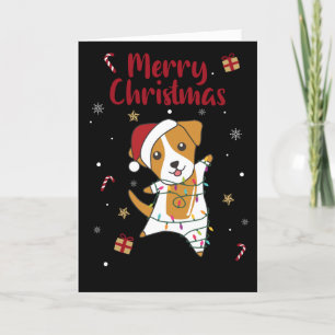 Jack Russel Christmas Dog Winter Animals Dogs Adul Holiday Card