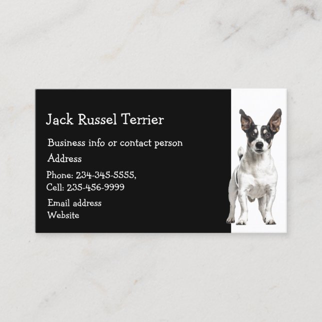 Jack Russel Terrier Dog Breeder Pet Sitter Business Card (Front)