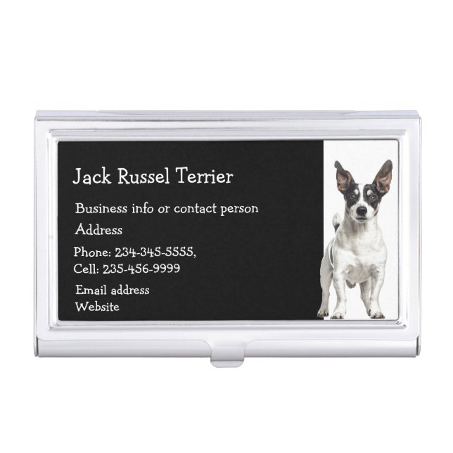 Jack Russel Terrier Dog Breeder Pet Sitter  Business Card Case (Front)