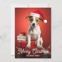 Jack Russel Terrier Dog Christmas Presents Red 