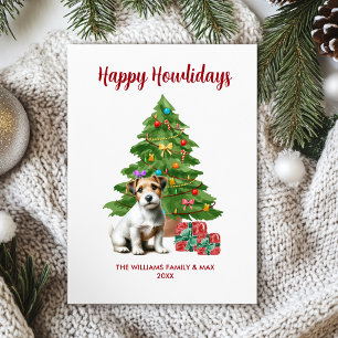 Jack Russel Terrier Dog Family Christmas Holiday Card