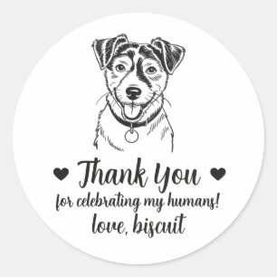 Jack Russel Terrier Dog Wedding Favor Stickers