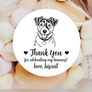 Jack Russel Terrier Dog Wedding Favor Stickers