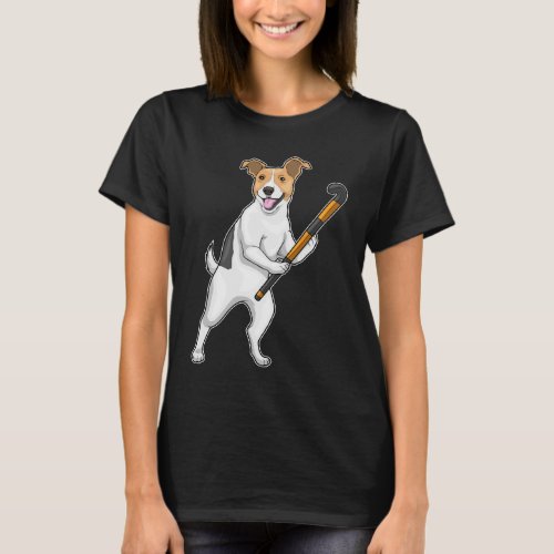 Jack Russel Terrier Hockey Hockey stick T_Shirt