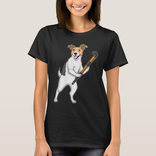 Jack Russel Terrier Hockey Hockey stick T-Shirt (Front)