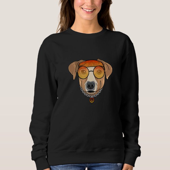 Jack Russel Terrier Out Of 70s With Sunglasses Sweatshirt (Front)