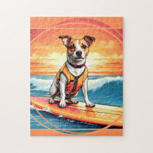 Jack Russel Terrier Surfing Jigsaw Puzzle