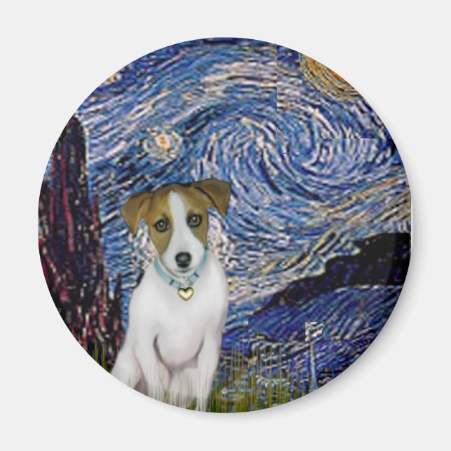 Jack Russell 10 - Starry Night Magnet (Front)