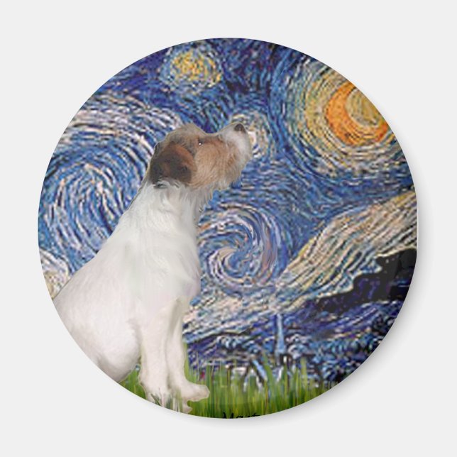 Jack Russell 5 - Starry Night Magnet (Front)