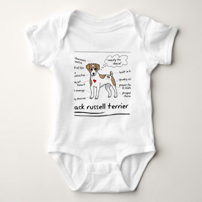 Jack Russell Baby Bodysuit (Front)