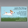 Jack Russell Cartoon Dog Running on Grass Business Card Magnet